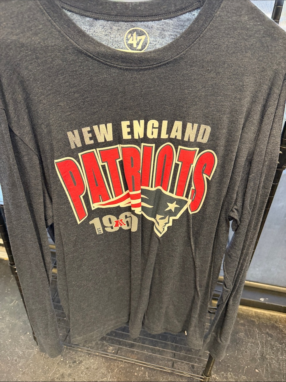 47 New England Patriots Long Sleeve Tee - Charcoal, Red, Cream